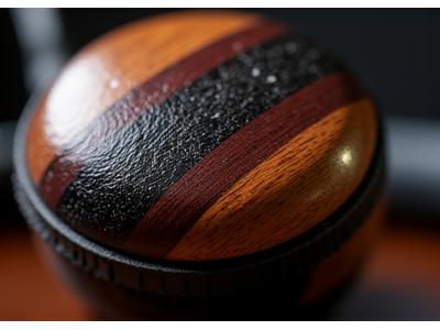 Exotic wood accents on luxury headphones